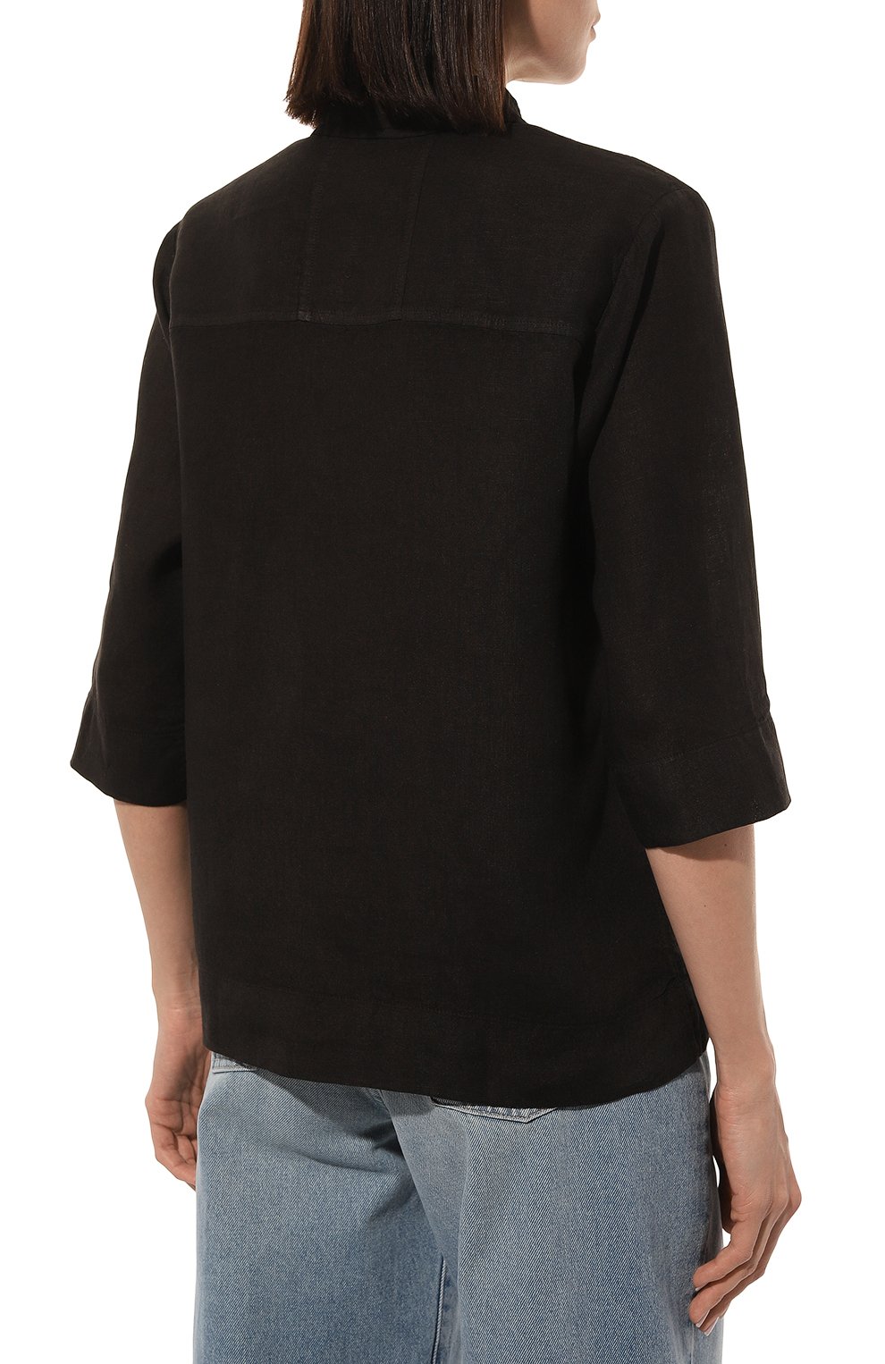 Льняная рубашка GRAN SASSO черного цвета по цене 26950 руб., арт. 61234/50002, фото 4 Льняная рубашка GRAN SASSO, арт. 61234/50002, фото 4