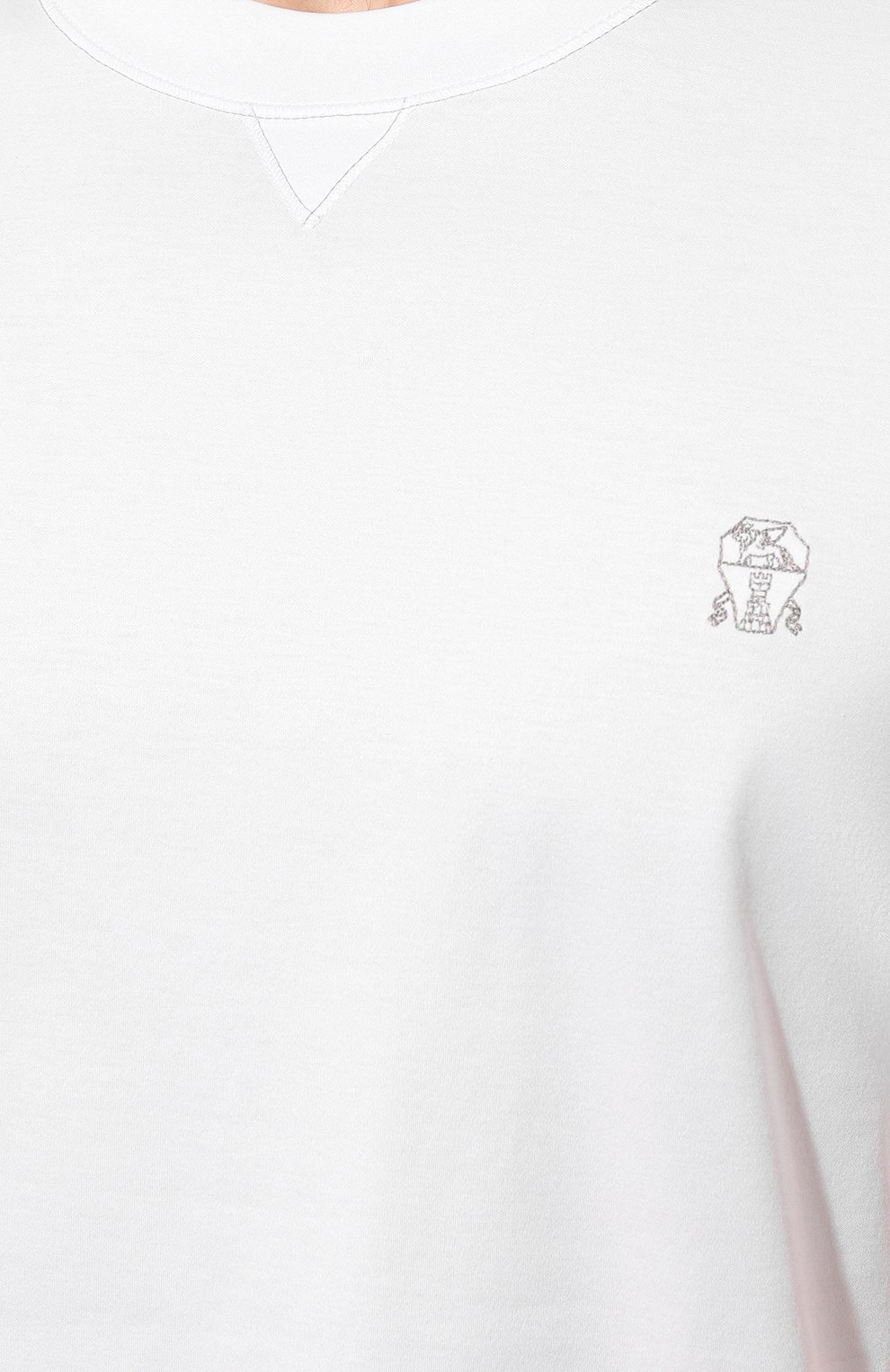 Хлопковая футболка BRUNELLO CUCINELLI белого цвета по цене 35150 руб., арт. M0T611328G, фото 5 Хлопковая футболка BRUNELLO CUCINELLI, арт. M0T611328G, фото 5