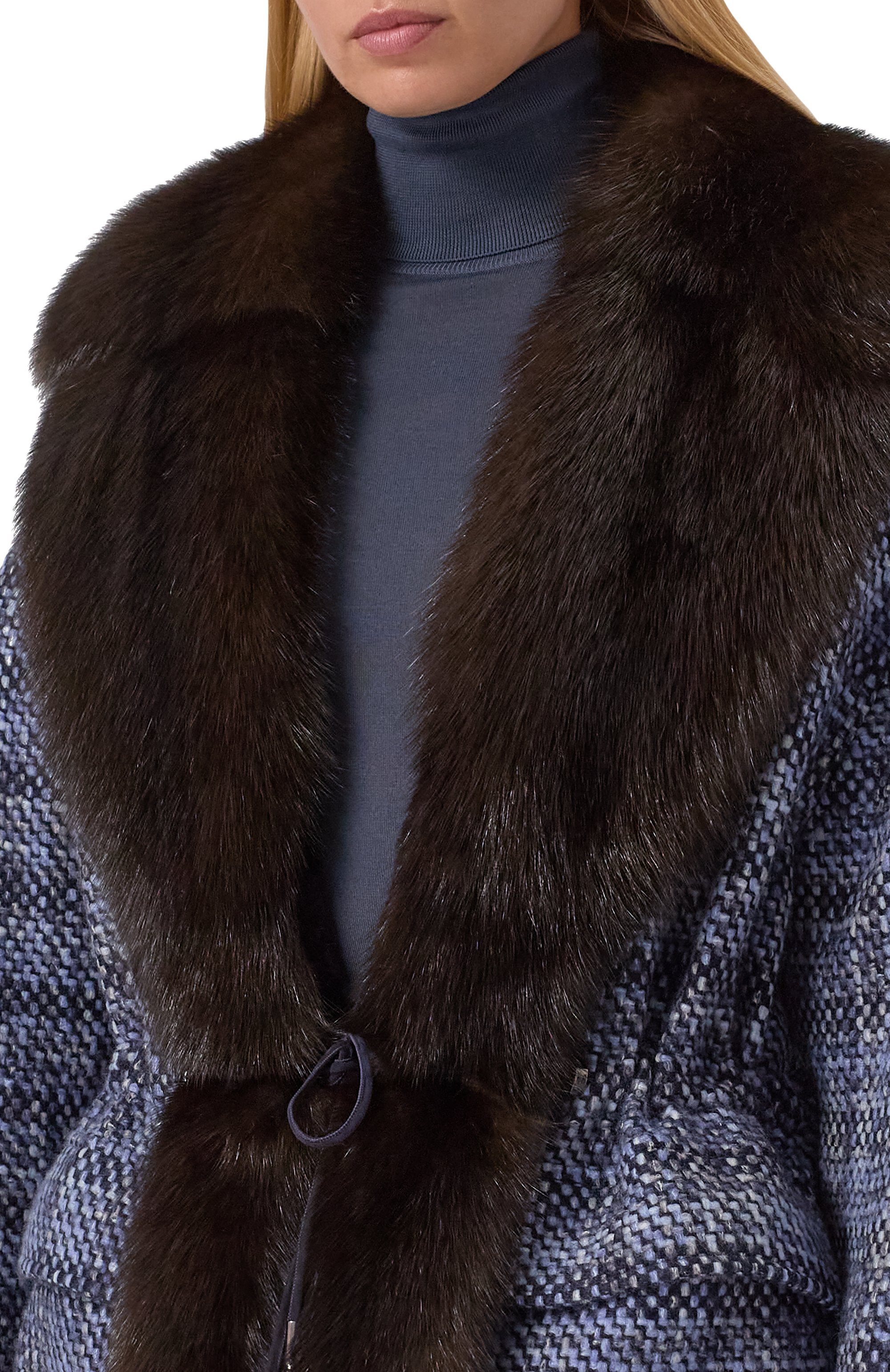 Куртка из кашемира и шелка с подкладкой из норки и воротником из соболя MVST, арт. M25.1MW.0001N/TES5002, фото 5