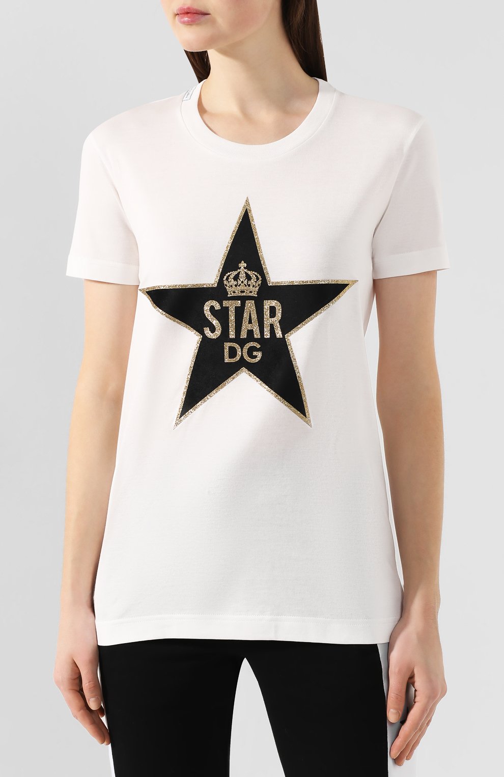 Хлопковая футболка DOLCE & GABBANA белого цвета по цене 62100 руб., арт. F8L90Z/G7VDT, фото 3 Хлопковая футболка DOLCE & GABBANA, арт. F8L90Z/G7VDT, фото 3