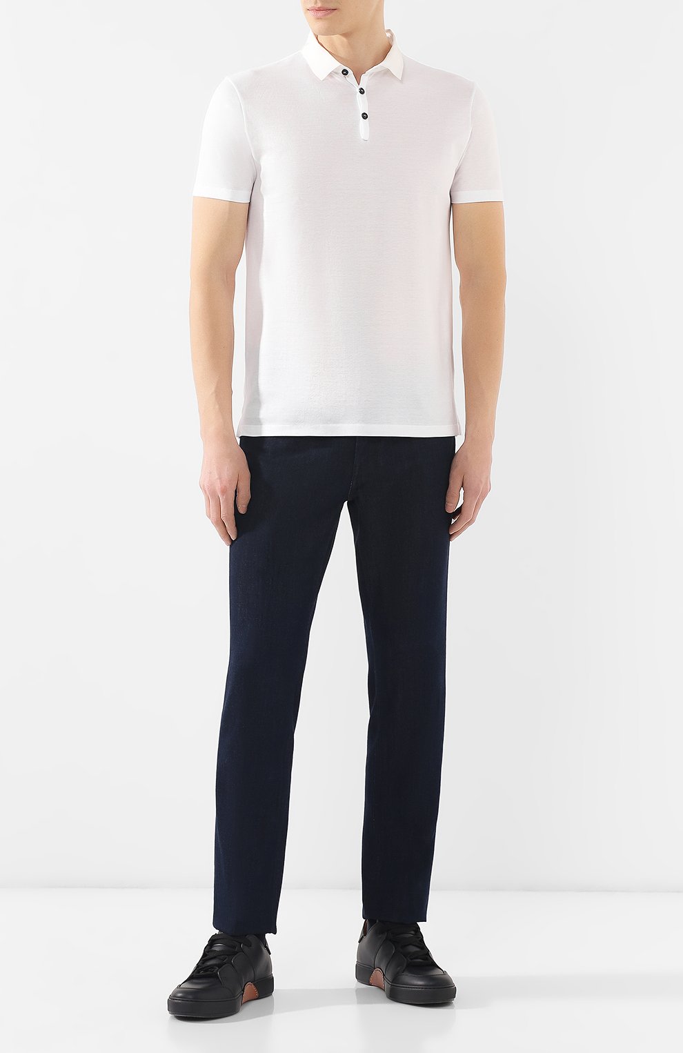 Хлопковое поло LANVIN белого цвета по цене 28350 руб., арт. RMJE0003A17, фото 2 Хлопковое поло LANVIN, арт. RMJE0003A17, фото 2