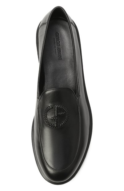 Кожаные лоферы GIORGIO ARMANI черного цвета по цене 105000 руб., арт. X2J162/XF615, фото 5 Кожаные лоферы GIORGIO ARMANI, арт. X2J162/XF615, фото 5
