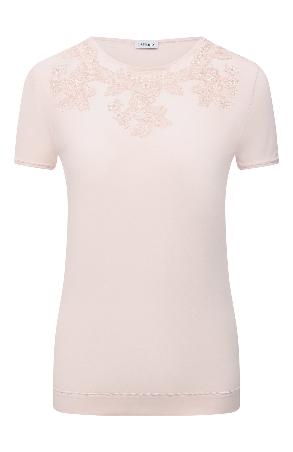 Футболка LA PERLA светло-розового цвета по цене 32950 руб., арт. 0043180, фото 1 Футболка LA PERLA, арт. 0043180, фото 1