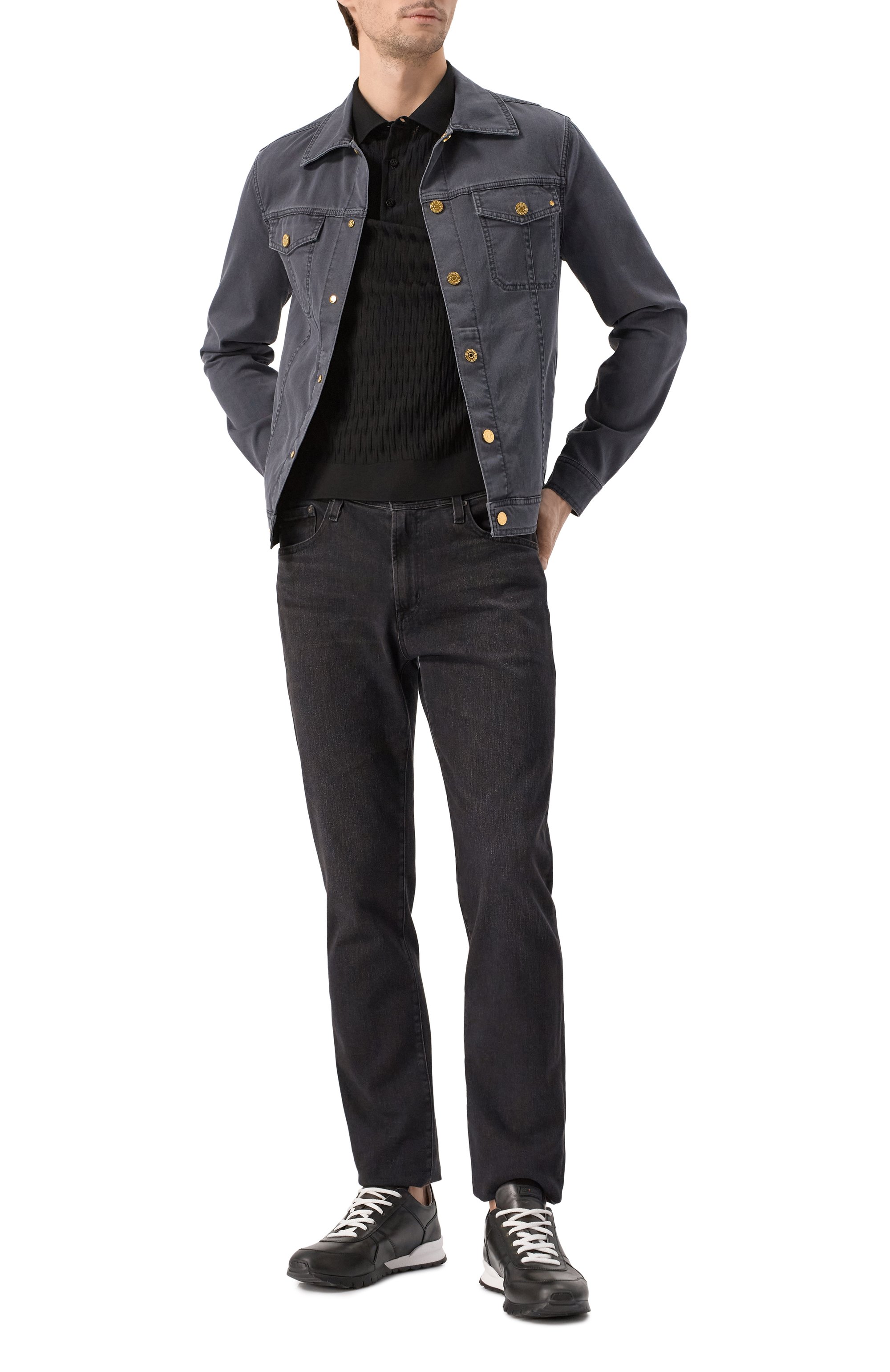 Джинсовая куртка STEFANO RICCI темно-серого цвета по цене 184000 руб., арт. MFJ5102070/T286BK, фото 2 Джинсовая куртка STEFANO RICCI, арт. MFJ5102070/T286BK, фото 2