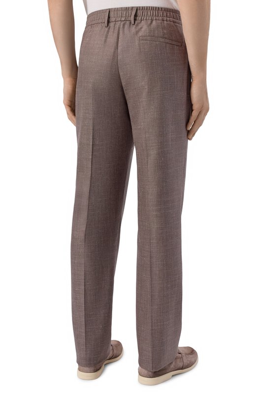 Брюки из шерсти и шелка MVST M26.CSM.T415/740-W00L/SILK Коричневый  M26.CSM.T415/740-W00L/SILK Фото 4