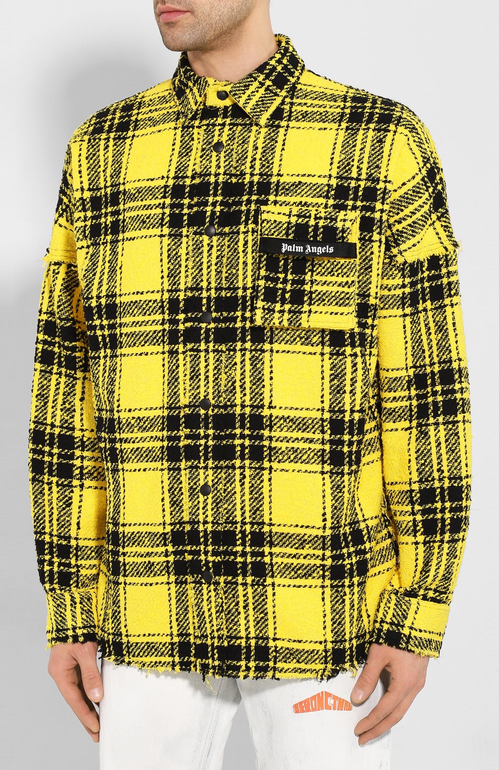Хлопковая рубашка PALM ANGELS желтого цвета по цене 89950 руб., арт. PMGA063R207540016001, фото 3 Хлопковая рубашка PALM ANGELS, арт. PMGA063R207540016001, фото 3