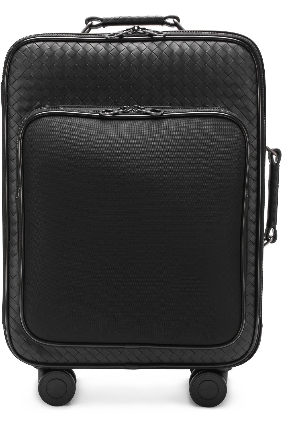 Текстильный дорожный чемодан на колесиках с кожаной отделкой BOTTEGA VENETA, арт. 445086/VAYE4, фото 1