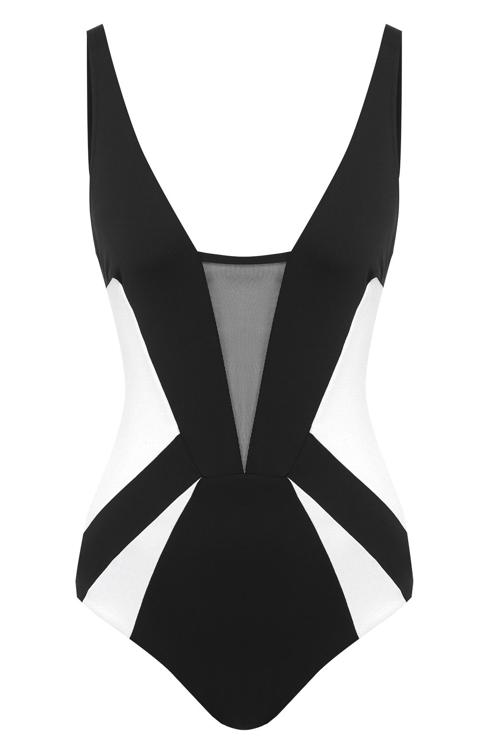 Слитный купальник со вставкой из сетки NATAYAKIM черно-белого цвета по цене 23000 руб., арт. NY-098/19, фото 1 Слитный купальник со вставкой из сетки NATAYAKIM, арт. NY-098/19, фото 1