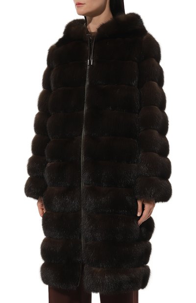 Двусторонняя шуба из меха соболя YVES SALOMON, арт. 9WYM48905ZIRV, фото 3