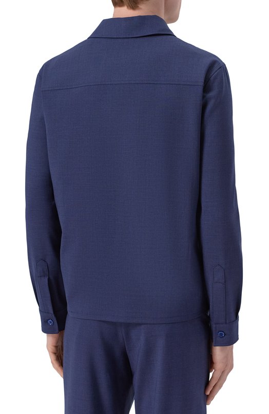 Шерстяная куртка-рубашка Marco Pescarolo URUS/5320 Синий  URUS/5320 Фото 4