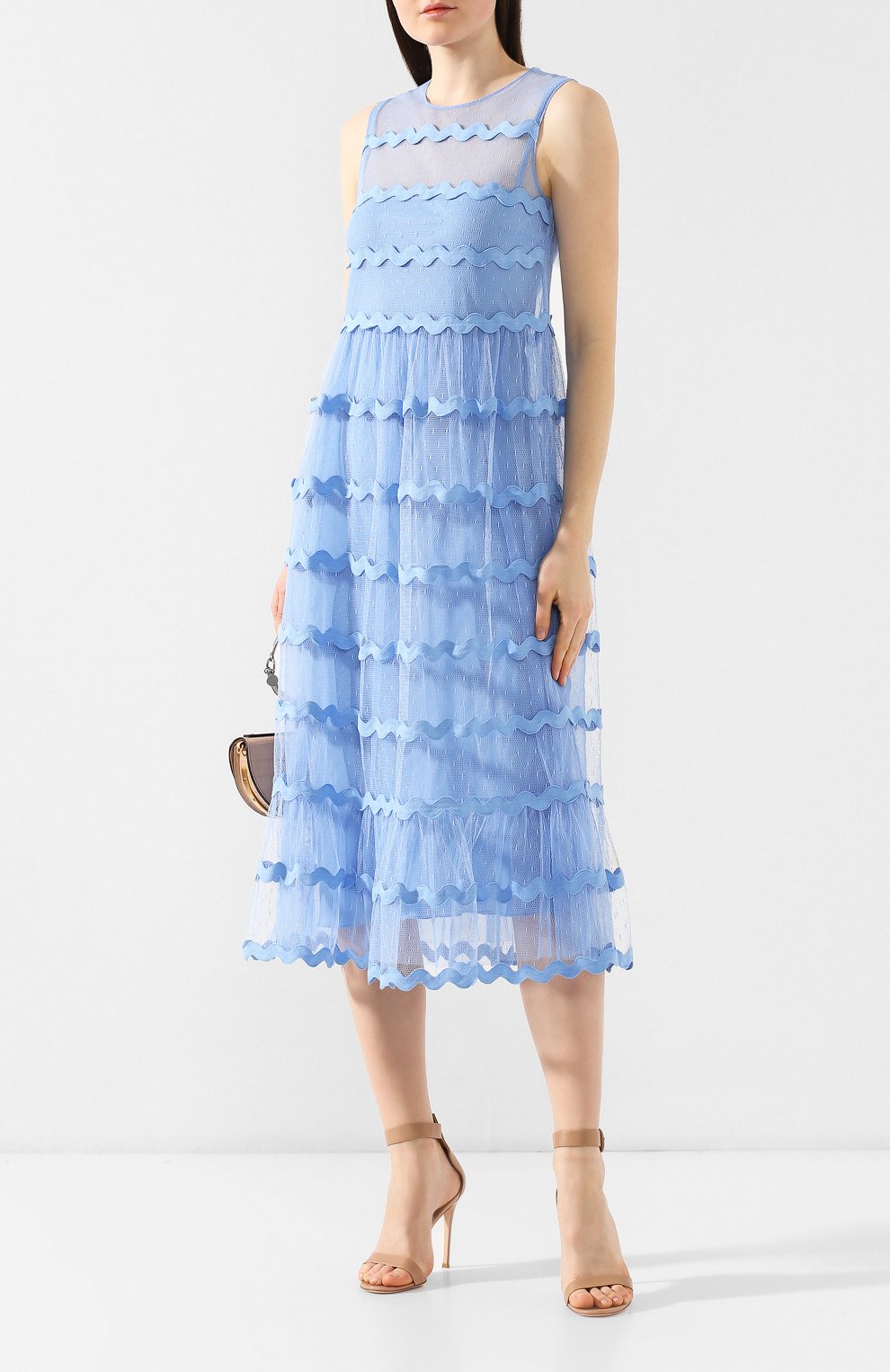Платье-миди REDVALENTINO голубого цвета по цене 64700 руб., арт. RR0VAE40/1GK, фото 2 Платье-миди REDVALENTINO, арт. RR0VAE40/1GK, фото 2