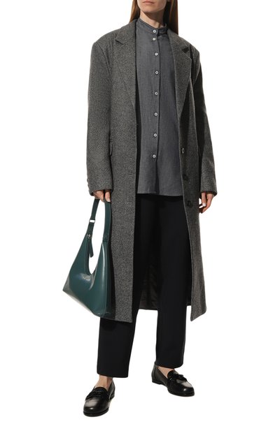 Брюки из хлопка и шелка NOBLE&BRULEE темно-синего цвета по цене 31200 руб., арт. NB9505/1, фото 2 Брюки из хлопка и шелка NOBLE&BRULEE, арт. NB9505/1, фото 2