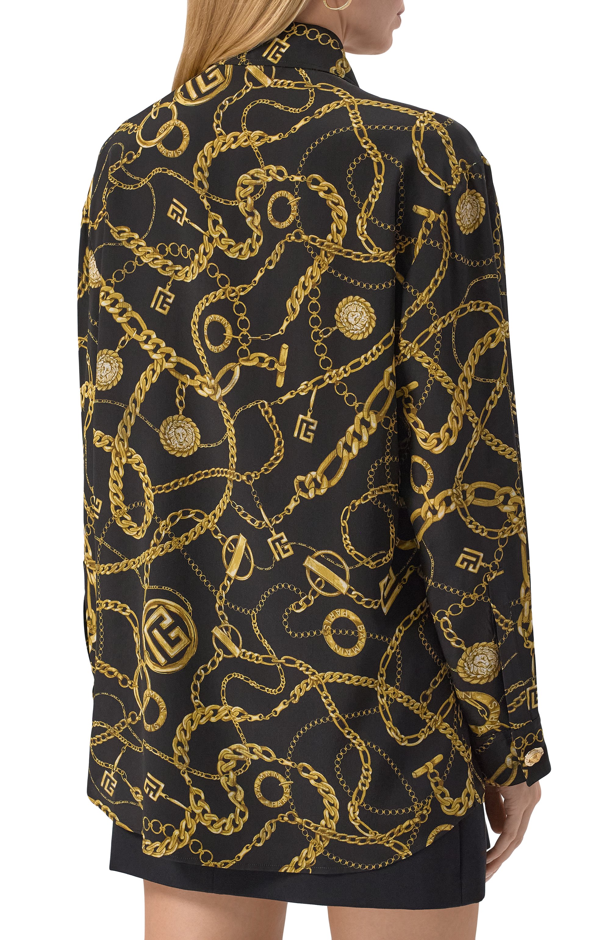 Шелковая рубашка BALMAIN, арт. FF1HS435/SF00, фото 4