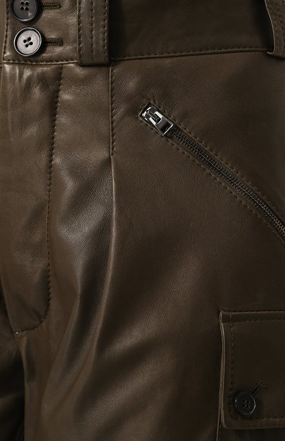 Однотонные кожаные брюки с защипами TOM FORD, арт. PAL640-LEX177, фото 5