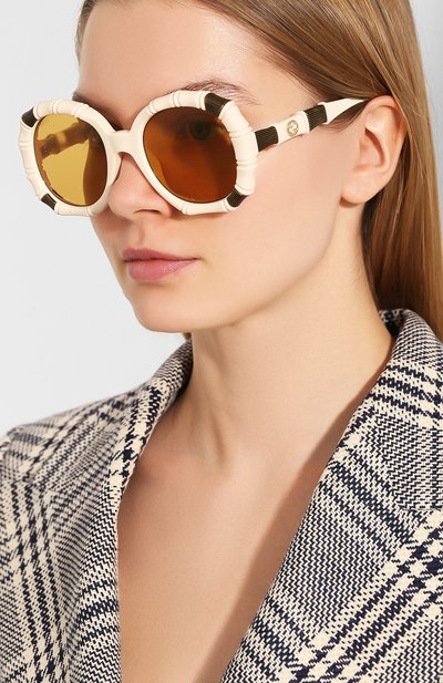 Солнцезащитные очки GUCCI кремового цвета по цене 31700 руб., арт. 610371/J1691, фото 2 Солнцезащитные очки GUCCI, арт. 610371/J1691, фото 2
