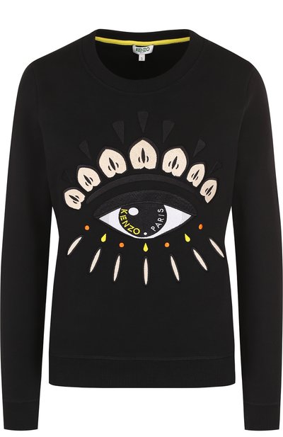 Женский хлопковый свитшот с контрастной вышивкой KENZO, арт. 2SW7104XI
