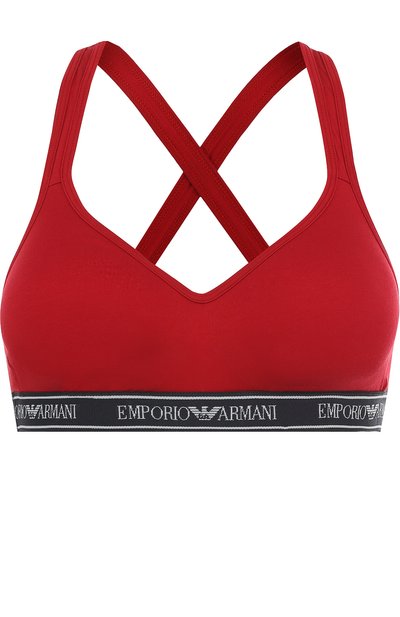 Женский хлопковый бюстгальтер с логотипом бренда EMPORIO ARMANI, арт. 163995/8P317