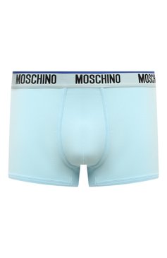 Мужские хлопковые боксеры MOSCHINO бирюзового цвета, арт. A1303/4410 | Фото 1 (Нос: Не проставлено; Материал внешний: Хлопок; Материал сплава: Проставлено; Мужское Кросс-КТ: Трусы; Кросс-КТ: бельё)