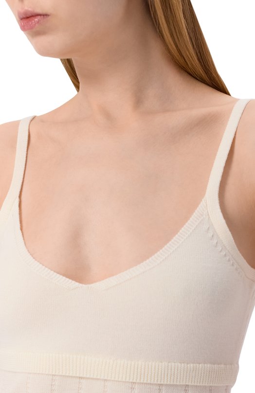 Шерстяной топ Yuzefi N0LA-TUCK STITCH STRAPPY T0P/KNIT Кремовый  N0LA-TUCK STITCH STRAPPY T0P/KNIT Фото 5