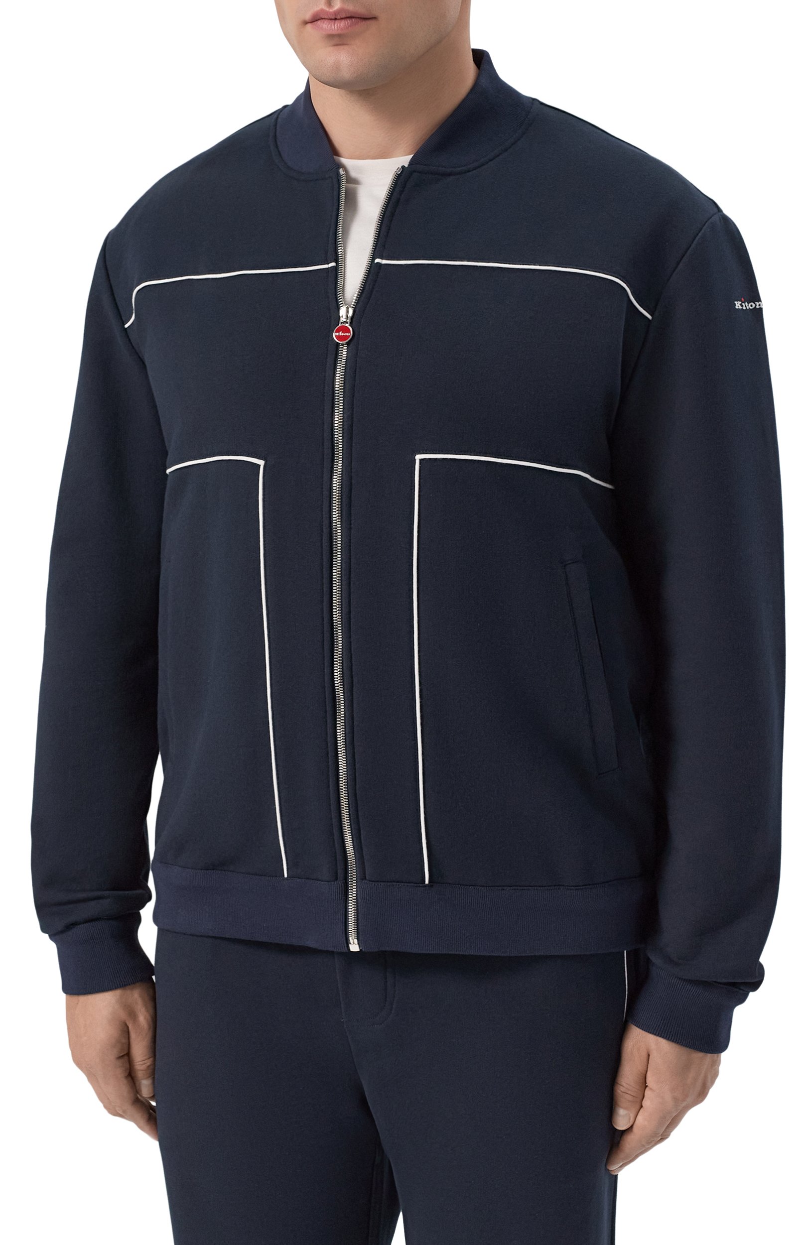 Хлопковый спортивный костюм KITON темно-синего цвета по цене 438500 руб., арт. UMJ0031, фото 2 Хлопковый спортивный костюм KITON, арт. UMJ0031, фото 2