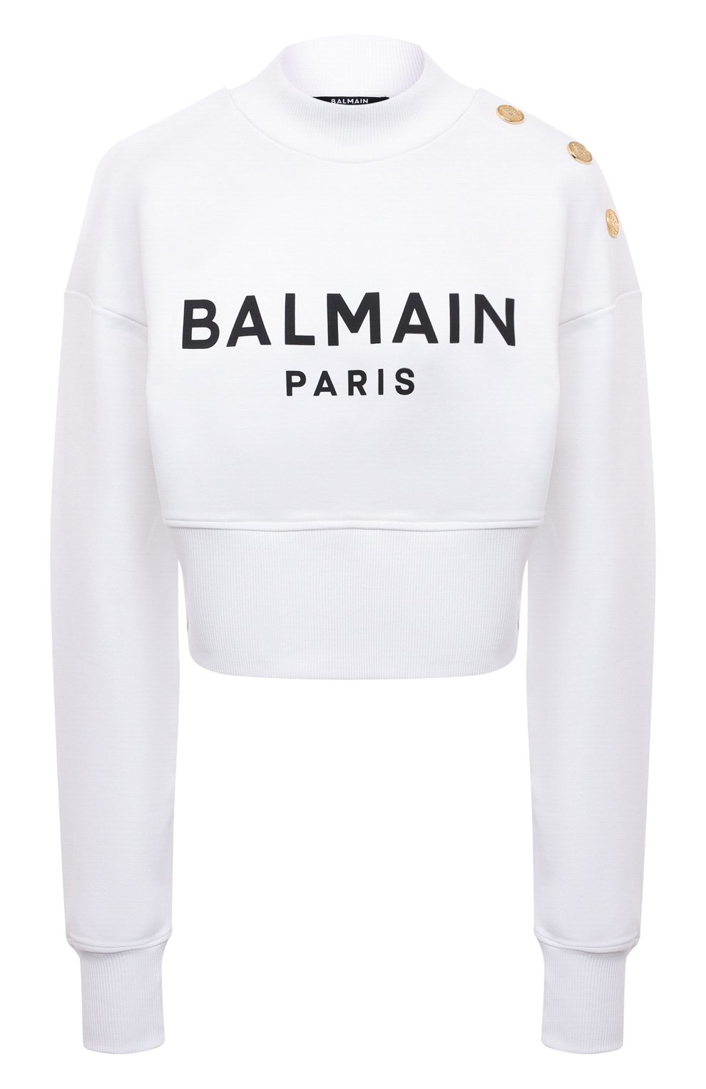 Хлопковый свитшот BALMAIN белого цвета по цене 79150 руб., арт. AF0J0040BB02, фото 1 Хлопковый свитшот BALMAIN, арт. AF0J0040BB02, фото 1