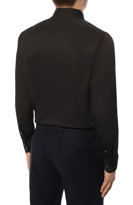 Хлопковая сорочка Corneliani 94P002-9411474 Чёрный  94P002-9411474 Фото 5