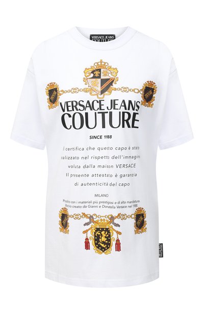 Женская хлопковая футболка VERSACE JEANS COUTURE, арт. B3GZB7TL-ZUM601 REG 34 TRANFER/30319