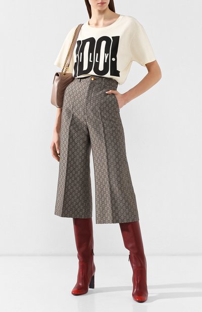 Хлопковая футболка GUCCI кремового цвета по цене 30950 руб., арт. 492347/XJAIU, фото 2 Хлопковая футболка GUCCI, арт. 492347/XJAIU, фото 2