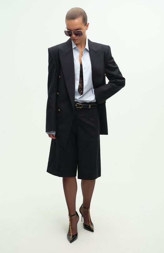 Шерстяной жакет Saint Laurent 823616/Y5K32 Синий  823616/Y5K32 Фото 8