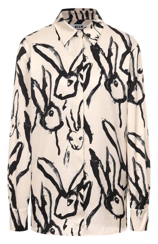 Рубашка из вискозы MSGM 3941MDE27/257655 Кремовый 3941MDE27/257655