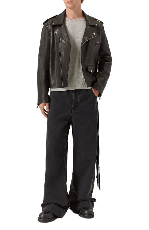 Кожаная куртка Ann Demeulemeester B0012058/LT137 Чёрный  B0012058/LT137 Фото 2