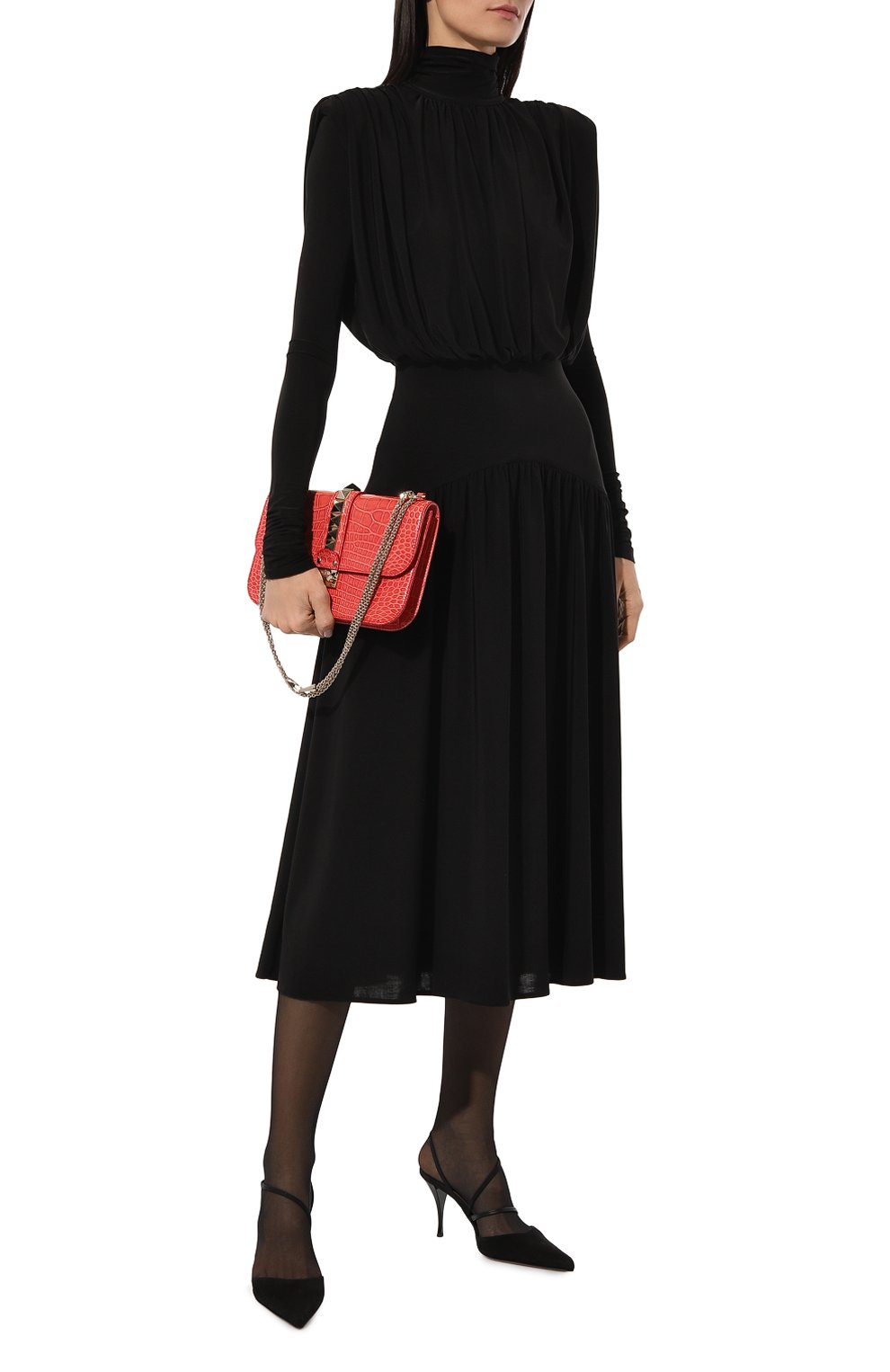 Сумка glam lock medium из кожи крокодила VALENTINO, арт. KW2B0398/C0D, фото 7