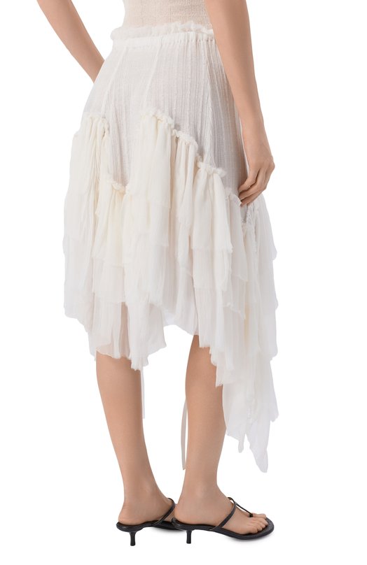 Хлопковая юбка Ann Demeulemeester B0013945/FA736 Белый  B0013945/FA736 Фото 4