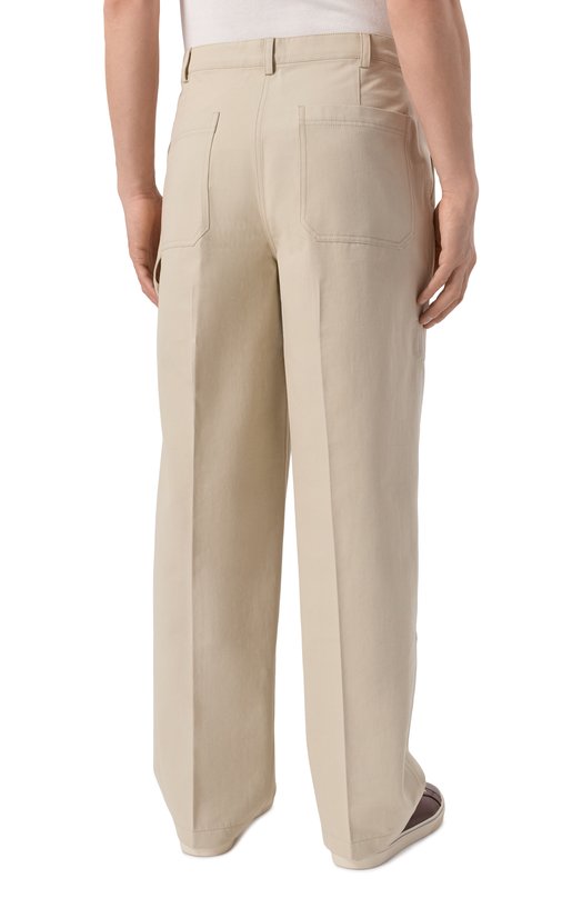 Брюки из хлопка и шерсти 12 STOREEZ 135519 Бежевый  135519 Фото 4