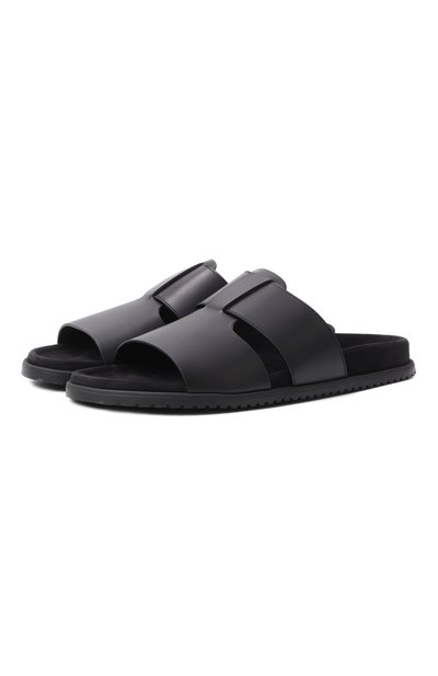 Мужские кожаные шлепанцы DOLCE & GABBANA, арт. A80570/A0118