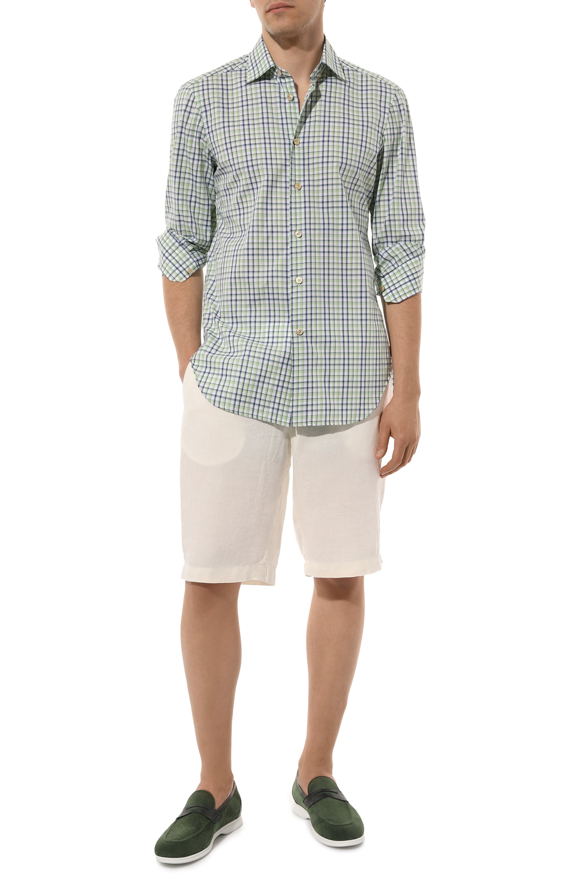 Замшевые пенни-лоферы с отделкой из кожи аллигатора KITON, арт. USSA075N00978, фото 2