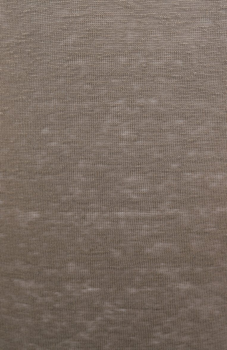 Мужское льняное поло GIORGIO ARMANI коричневого цвета, арт. 3RSF80/SJJMZ | Фото 6 (Длина (для топов): Стандартные; Рукава: Короткие; Материал внешний: Лен; Принт: Без принта; Застежка: Пуговицы; Стили: Кэжуэл; Кросс-КТ: Джерси; Мужское Кросс-КТ: Футболка-одежда)