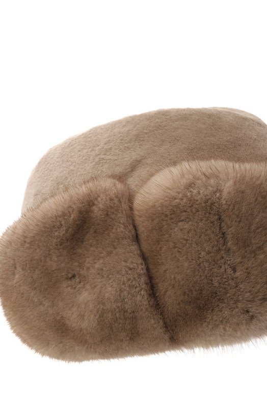 Меховая шапка из норки VICTORIA KUSENKOVA 421911933136 Бежевый  421911933136 Фото 3