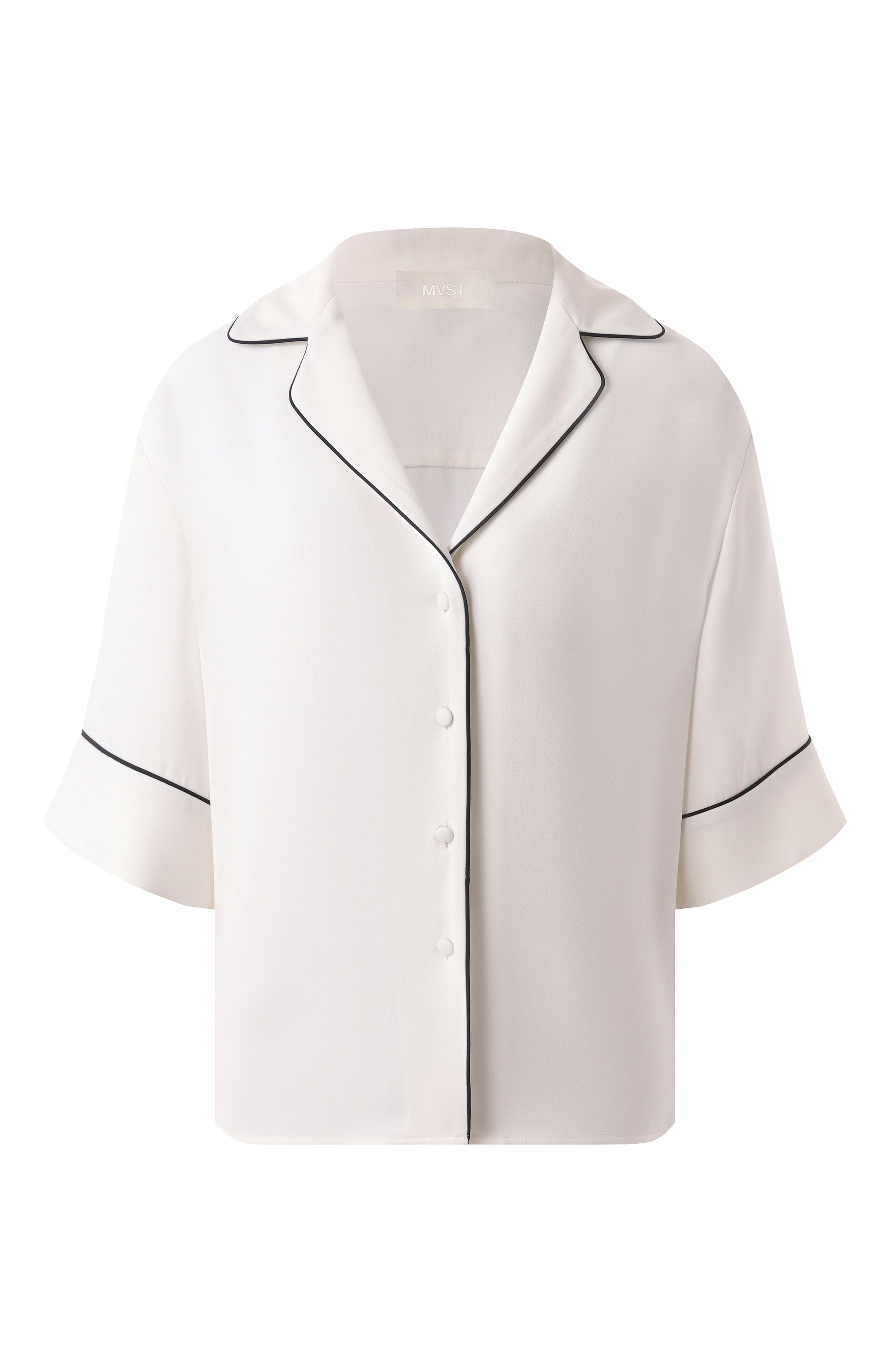 Шелковая блузка MVST белого цвета по цене 113000 руб., арт. 25E/X2P/0/G031/5545, фото 1 Шелковая блузка MVST, арт. 25E/X2P/0/G031/5545, фото 1