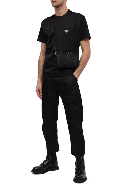 Комбинированные ботинки PRADA черного цвета по цене 115000 руб., арт. 2UE011-3L09-F0002, фото 2 Комбинированные ботинки PRADA, арт. 2UE011-3L09-F0002, фото 2