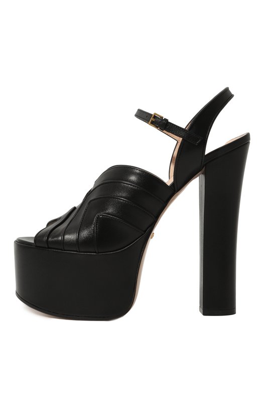 Кожаные босоножки Gucci 699424/C9D00 Чёрный  699424/C9D00 Фото 4