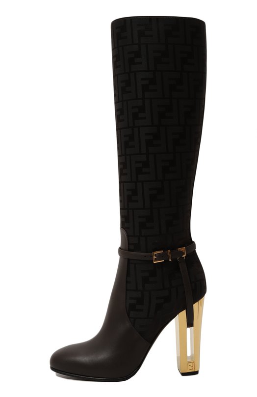 Комбинированные сапоги Delfina Fendi 8W8440 A0MF Коричневый  8W8440 A0MF Фото 4