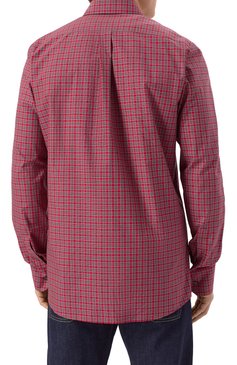 Мужская хлопковая рубашка DOLCE & GABBANA красного цвета, арт. G5JZ9T/GJ283 | Фото 4 (Длина (для топов): Ст�андартные; Драгоценные камни: Проставлено; Материал внешний: Хлопок; Рукава: Длинные; Материал сплава: Проставлено; Случай: Повседневный; Принт: Клетка; Воротник: Кент; Рубашки М: Classic Fit; Манжеты: На пуговицах; Стили: Кэжуэл)