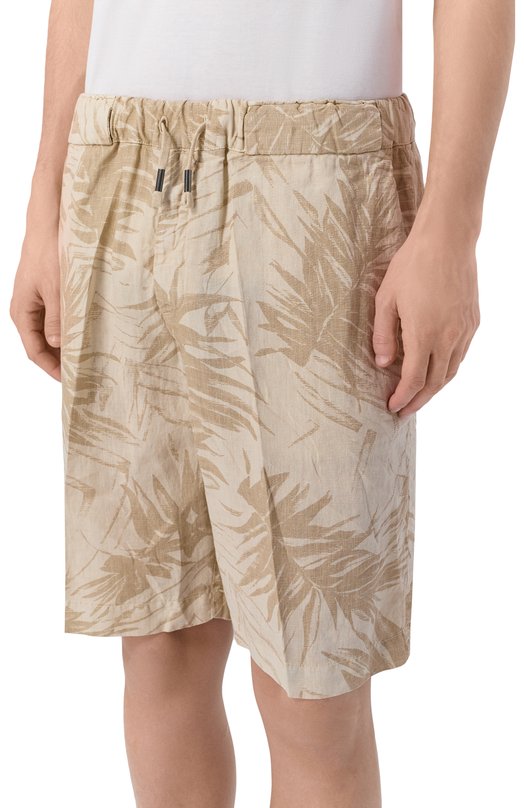 Льняные шорты InLinum PAJAMA C0RT0/TR0PICAL Бежевый  PAJAMA C0RT0/TR0PICAL Фото 3
