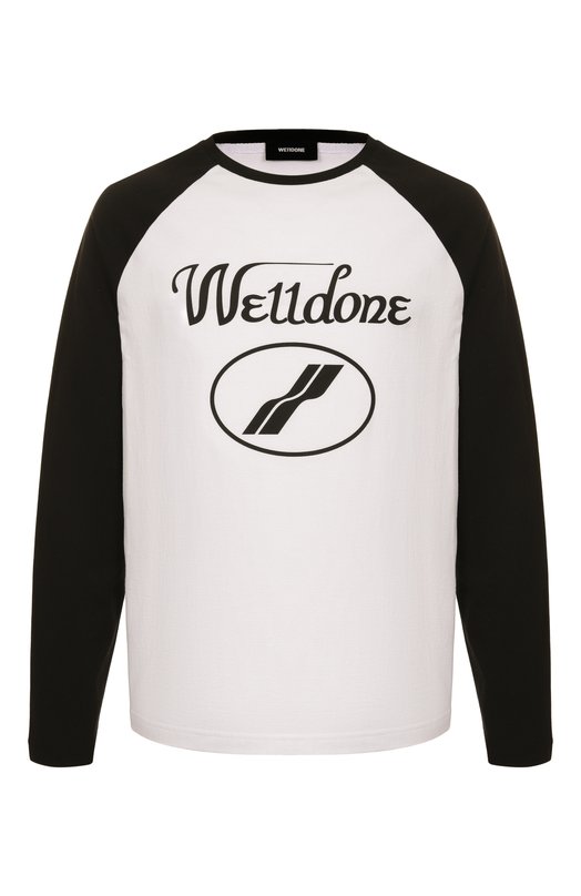 

Хлопковый лонгслив We11done, Чёрно-белый