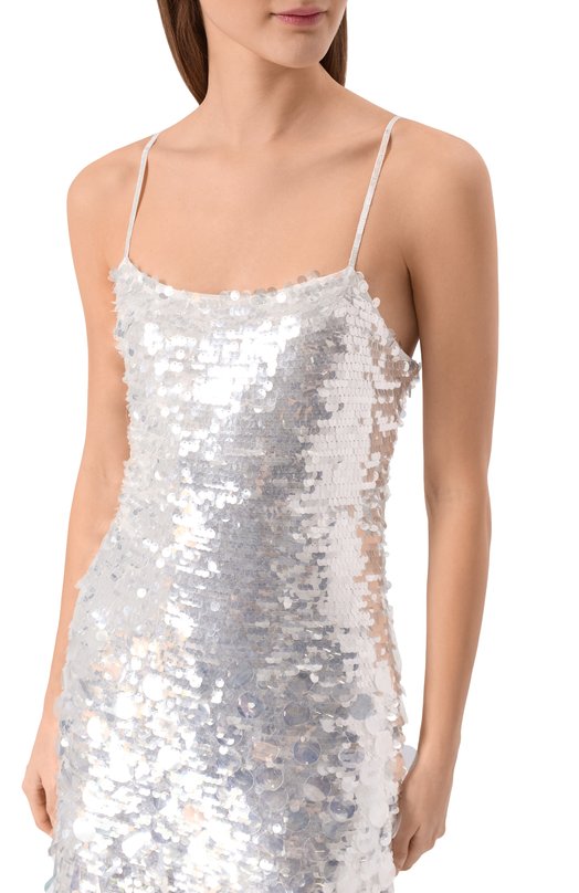Платье с отделкой пайетками Love Shack Fancy D2992-2943 Серебряный  D2992-2943 Фото 4