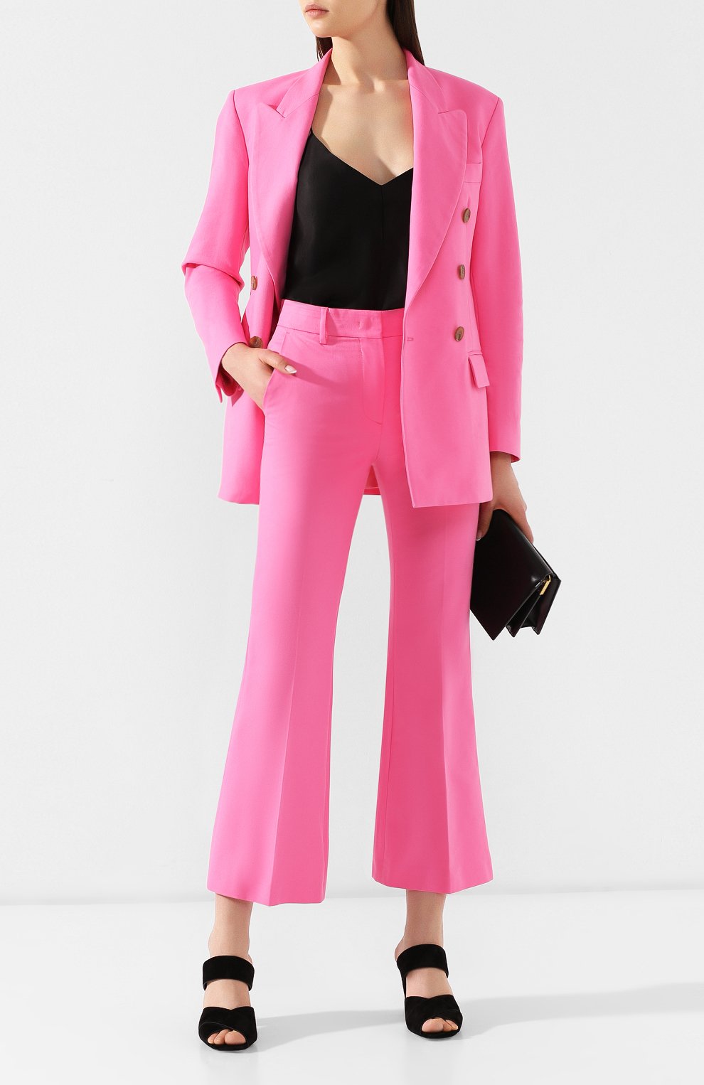 Хлопковые брюки MSGM розового цвета по цене 29050 руб., арт. 2642MDP112 195305, фото 2 Хлопковые брюки MSGM, арт. 2642MDP112 195305, фото 2