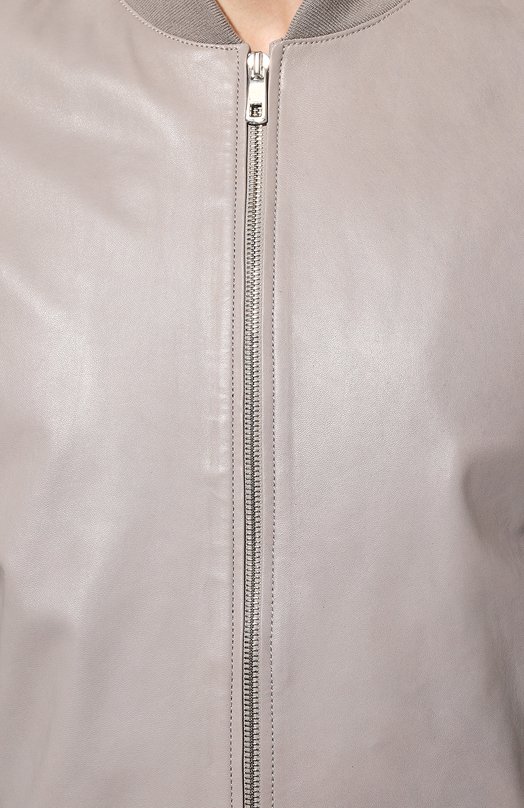 Кожаный бомбер DESA Серый, фото 5