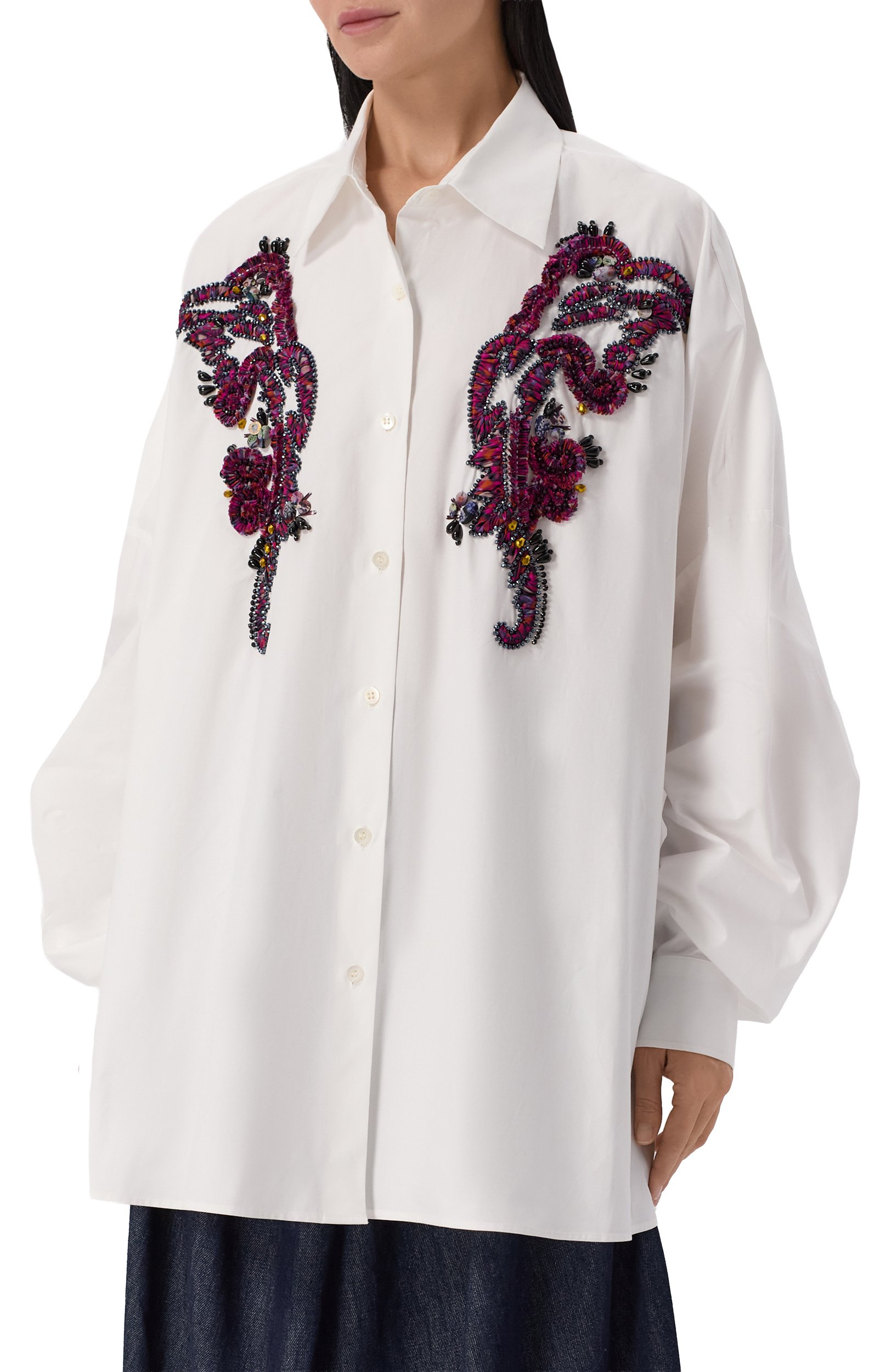 Хлопковая рубашка DRIES VAN NOTEN белого цвета по цене 128000 руб., арт. 262-130714/4433, фото 3 Хлопковая рубашка DRIES VAN NOTEN, арт. 262-130714/4433, фото 3