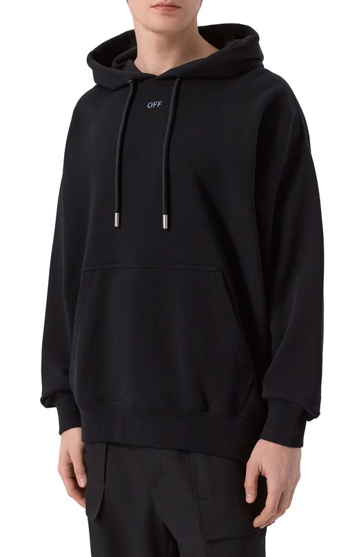 Хлопковое худи Off-White 0MBB085F25FLE00H Чёрный  0MBB085F25FLE00H Фото 3